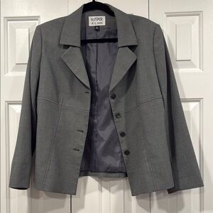 Kasper Gray Blazer Tailored Professional Suit Jacket